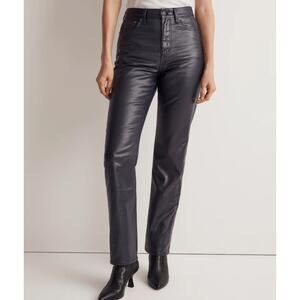 NWT Madewell The '90s Straight Jean in Coated Midnight Blue Foil NN461